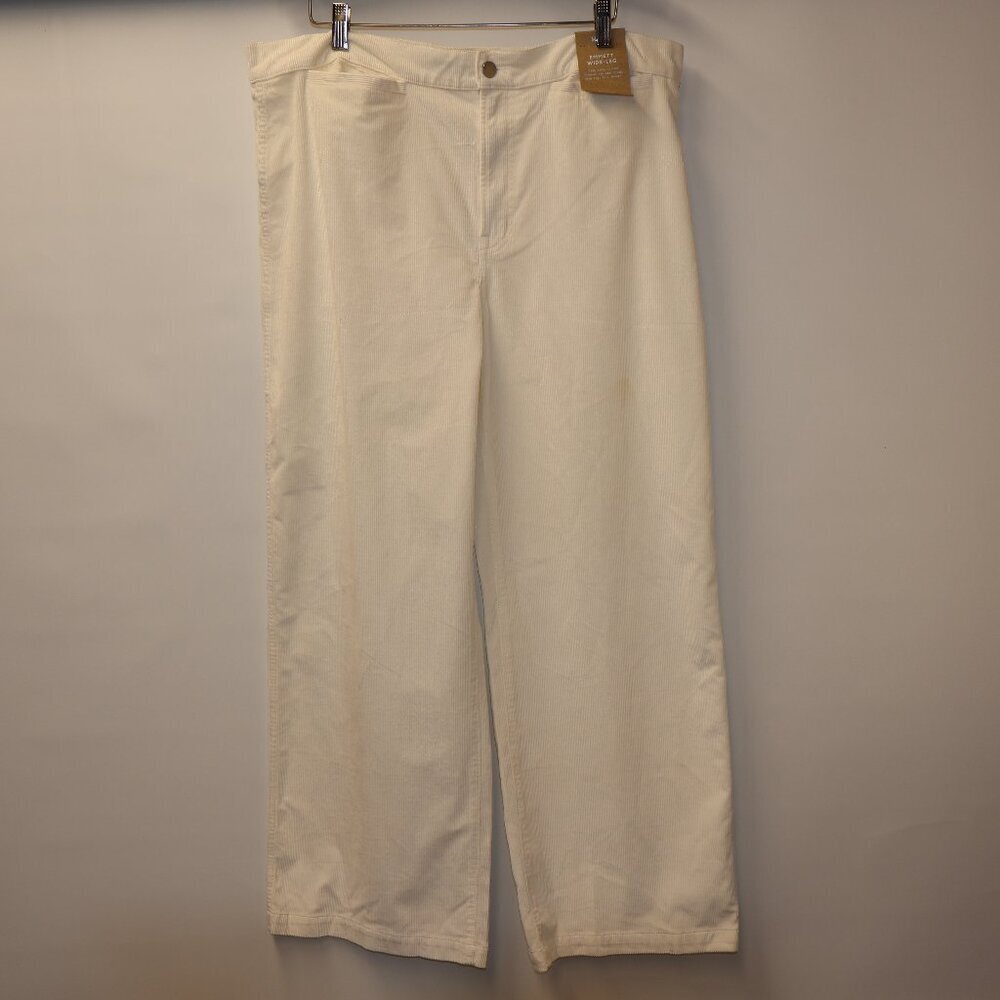 Madewell Womens Emmet Wide-Leg Jeans White High Rise Full L Size Sz 33 Callout